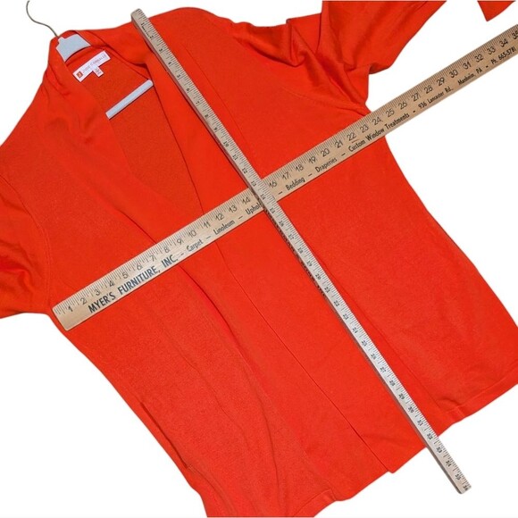 Jude Connally 100% Pima Cotton cardigan women's large orange open front pockets - Picture 4 of 10